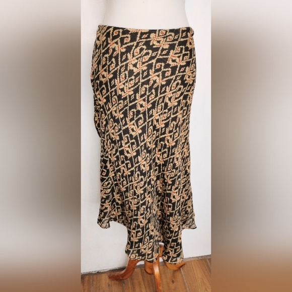 LAUREN SILK WOOL FAUX WRAP SKIRT - Picture 10 of 11